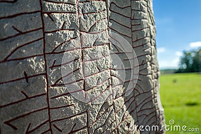 Written in stone by Vikings Stock Photo